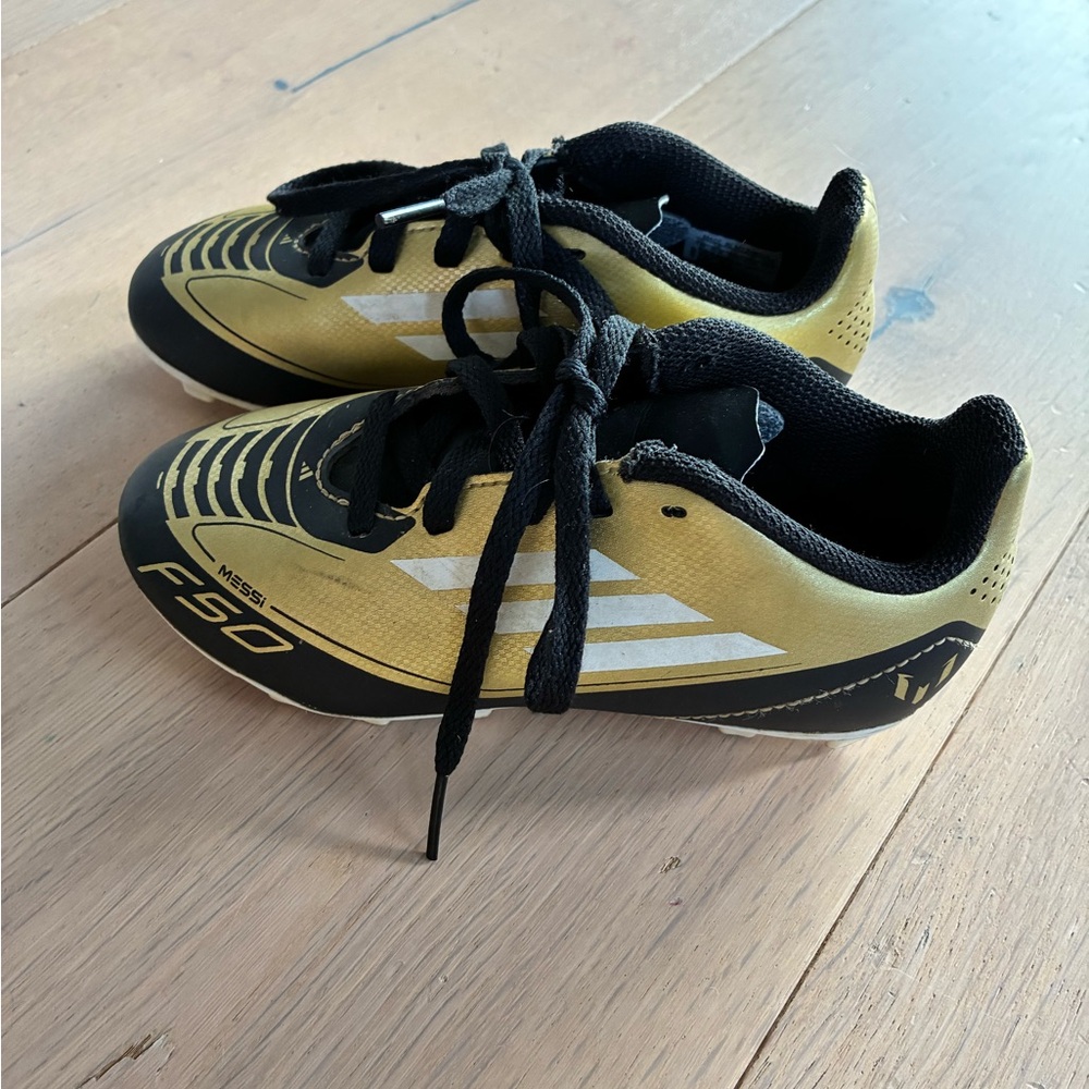 adidas Kids F50 Soccer Cleats in Gold and Black - Picture 3 of 4